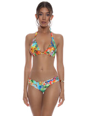 Luli Fama: Triangle Halter-Seamless Ruched Back Bikini (L77873P-111-L77852P-111)