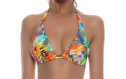 Triangle Halter-Seamless Ruched Back Bikini ::RET