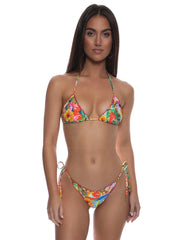 Luli Fama: Crystalized Wavy Triangle-Crystalized Wavy Tie Side Bikini (L77801C-111-L77802C-111)