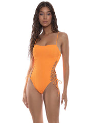 Luli Fama: Square Neck Laced Up One Piece (L781J32-556)