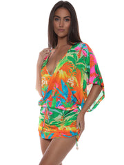 Luli Fama: Cabana V Neck Dress (L782976-111)