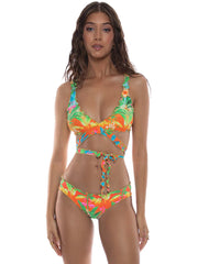 Luli Fama: Criss Cross-Ruched Back Bikini (L782W43-111-L782521-111)