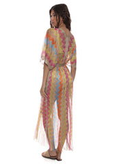 Luli Fama: Open Front Tie Long Poncho (L785L02-111)