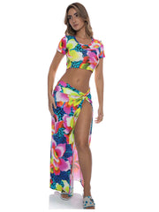 Luli Fama: Crop-Twist Front Skirt (L788I62-111-L788I62-111)