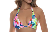 Triangle Halter-Seamless Ruched Back Bikini ::RET