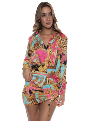 Luli Fama: Blouse-Scrunch Up Mini Skirt (L789I64-111-L789J74-111)