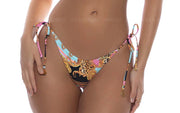 Seamless Chain Triangle-Seamless Wavy Ruched Back Bikini