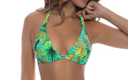 Triangle Halter-Seamless Ruched Back Bikini