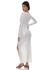 Luli Fama: Long Sleeve Keyhole Cutout Dress (L822G82-078)