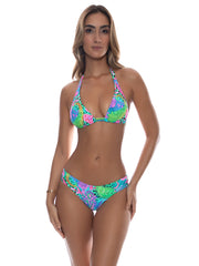 Luli Fama: Triangle Halter-Seamless Ruched Back Bikini (L82373P-111-L82352P-111)