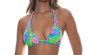 Triangle Halter-Seamless Ruched Back Bikini