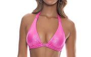 Triangle Halter-Seamless Ruched Back Bikini