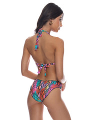 Luli Fama: Triangle Halter-Seamless Ruched Back Bikini (L81073P-111-L81052P-111)