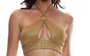 Ring Halter Peek A Boo-Ring Seamless Tie Side Bikini