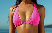 Triangle Halter-Seamless Ruched Back Bikini