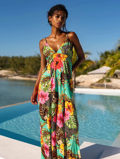Luli Fama: Chain Bralette Side Slit Maxi Dress (L826I60-111)