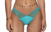 Molded Push Up Bandeau-Strappy Ruched Back Bikini