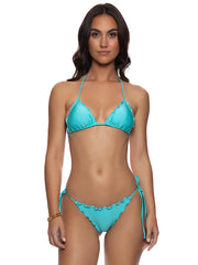 Luli Fama: Wavey Triangle-Wavey Ruched Tie Side Bikini (L17601-388-L17602-388)