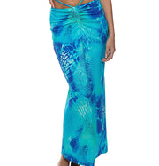 Crop-Adjustable Shirred Maxi Skirt