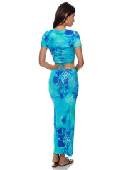 Luli Fama: Crop-Adjustable Shirred Maxi Skirt (L832I61-111-L832I99-111)