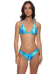 Luli Fama: Triangle Halter-Seamless Ruched Back Bikini (L83273P-111-L83252P-111)