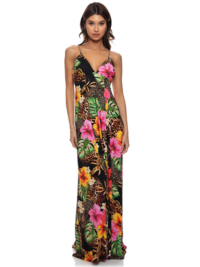 Luli Fama: Chain Bralette Side Slit Maxi Dress (L826I60-907)