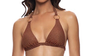 Ring Triangle Halter-Side Cut-Out Rings Bikini
