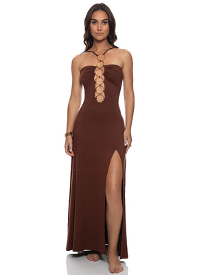 Luli Fama: Halter Ring Long Dress (L860F73-007)
