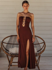 Luli Fama: Halter Ring Long Dress (L860F73-007)