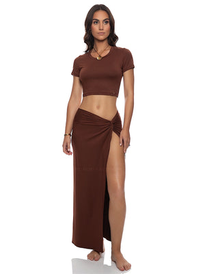 Luli Fama: Crop-Twist Front Skirt (L860I67-007-L860I62-007)
