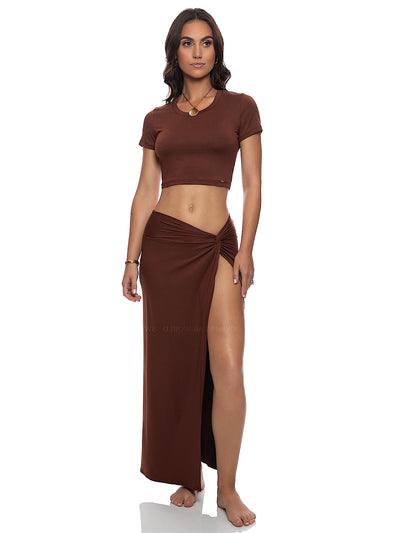 Luli Fama: Crop-Twist Front Skirt (L860I67-007-L860I62-007)