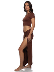 Luli Fama: Crop-Twist Front Skirt (L860I67-007-L860I62-007)