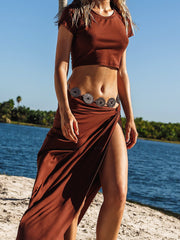 Luli Fama: Crop-Twist Front Skirt (L860I67-007-L860I62-007)