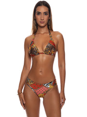 Luli Fama: Triangle Halter-Seamless Ruched Back Bikini (L85673P-111-L85652P-111)