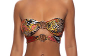 Double Loop Bandeau Crop-Chain Sides Bikini