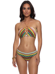Luli Fama: Halter Ring Cropped-Seamless Ruched Back Bikini (L853I16-111-L85352P-111)