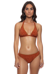 Luli Fama: Luxe Stitch Triangle Halter-Luxe Stitch Seamless Ruched Back Bikini (L84773P-007-L84752P-007)