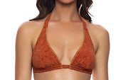 Luxe Stitch Triangle Halter-Luxe Stitch Seamless Ruched Back Bikini