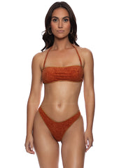 Luli Fama: Luxe Stitch Free From Bandeau-Luxe Stitch High Leg Bikini (L847N59-007-L847N50-007)
