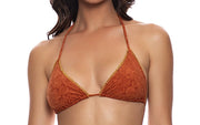 Luxe Stitch Seamless Triangle-Luxe Stitch Seamless Wavy Ruched Back Tie Side Bikini