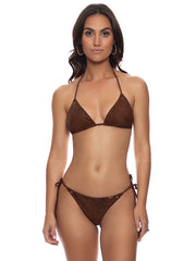 Luli Fama: Triangle-Seamless Wavy Ruched Back Tie Side Bikini (L839B43-007-L839B44-007)