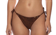 Triangle-Seamless Wavy Ruched Back Tie Side Bikini