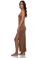 Luli Fama: Fitted Side Slit Maxi Dress (L177I65-007)