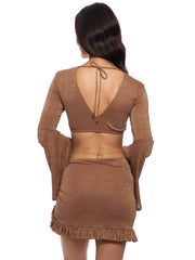 Luli Fama: Ruffle Sarong Mini Skirt (L177J59-007)