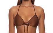 Molded Push-Up Bandeau Halter-Moderate Bikini