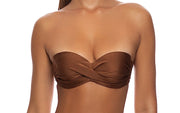 Underwire Push-Up Bandeau-Strappy Ruched Back Bikini