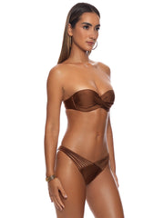 Luli Fama: Underwire Push-Up Bandeau-Strappy Ruched Back Bikini (L176083-007-L17620-007)