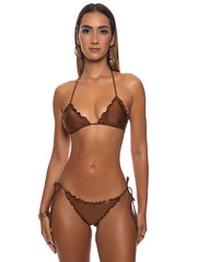 Luli Fama: Wavey Triangle-Wavey Tie Side Ruched Back Bikini (L17601-007-L17602-007)