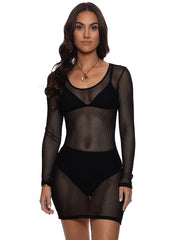 Luli Fama: Long Sleeve Mini Dress (L848G97-001)