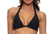 Triangle Halter-Seamless Ruched Back Bikini